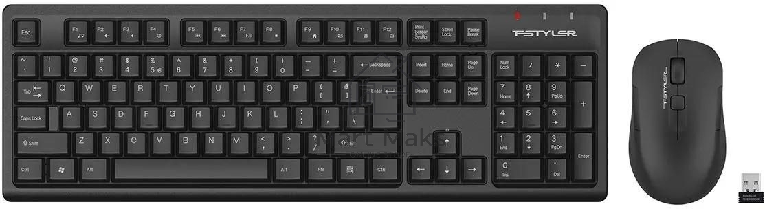 Комплект клавиатура+мышь A4Tech FStyler FG1200S беспроводной, USB, чёрный