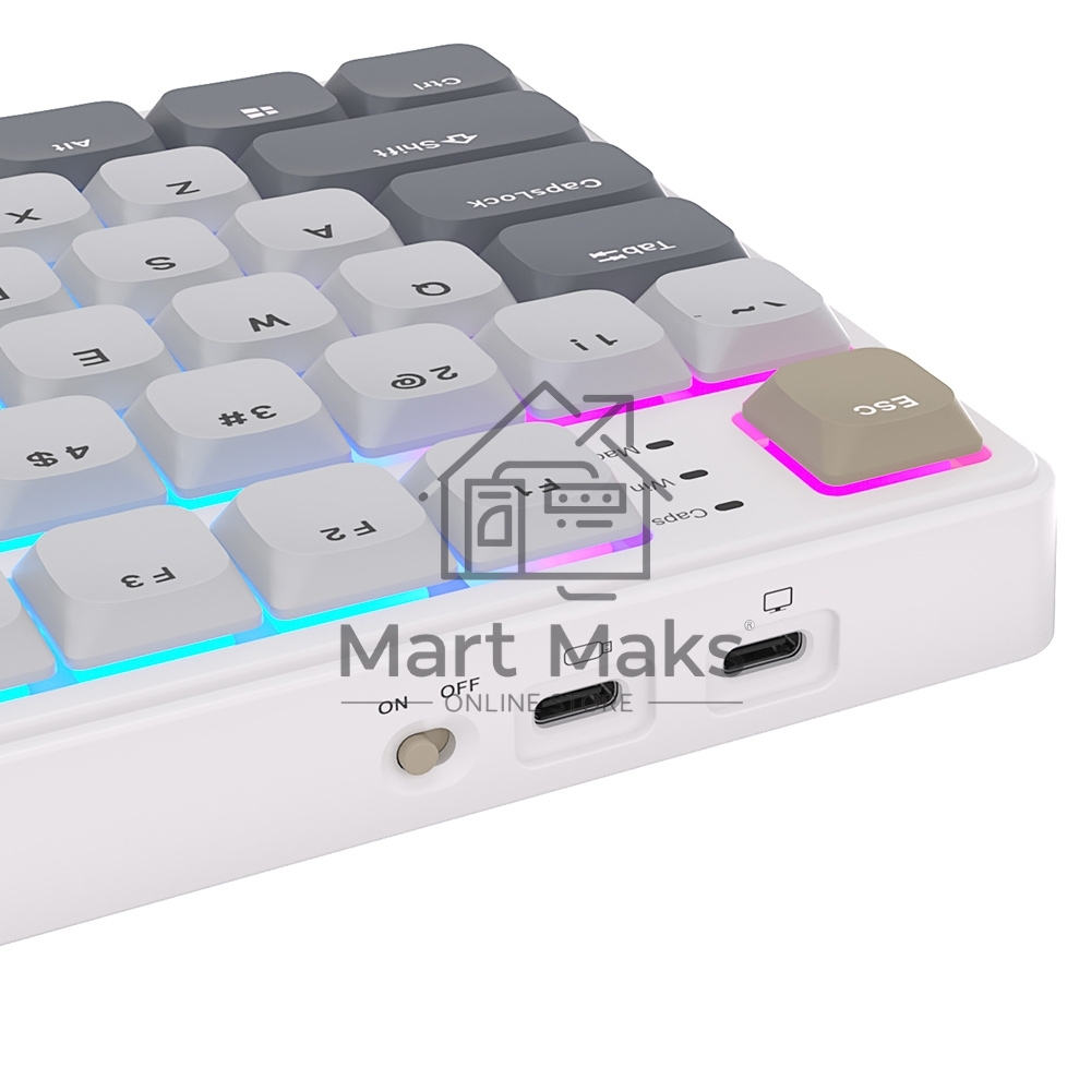 Клавиатура Royal Kludge RK N80 Pearly Dawn USB/2.4 GHz/Bluetоoth, RGB, Hot Swap, Red switch