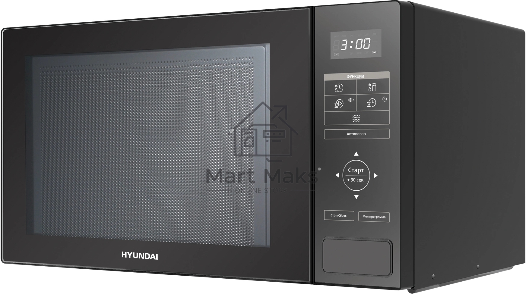 Микроволновая печь Hyundai HYM-D3038 черный, 23 л, 700 Вт, переключатели - сенсор