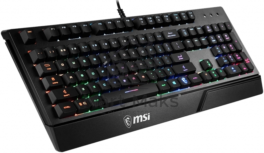 Клавиатура MSI VIGOR GK20 RU черный USB Multimedia for gamer LED (подставка для запястий)