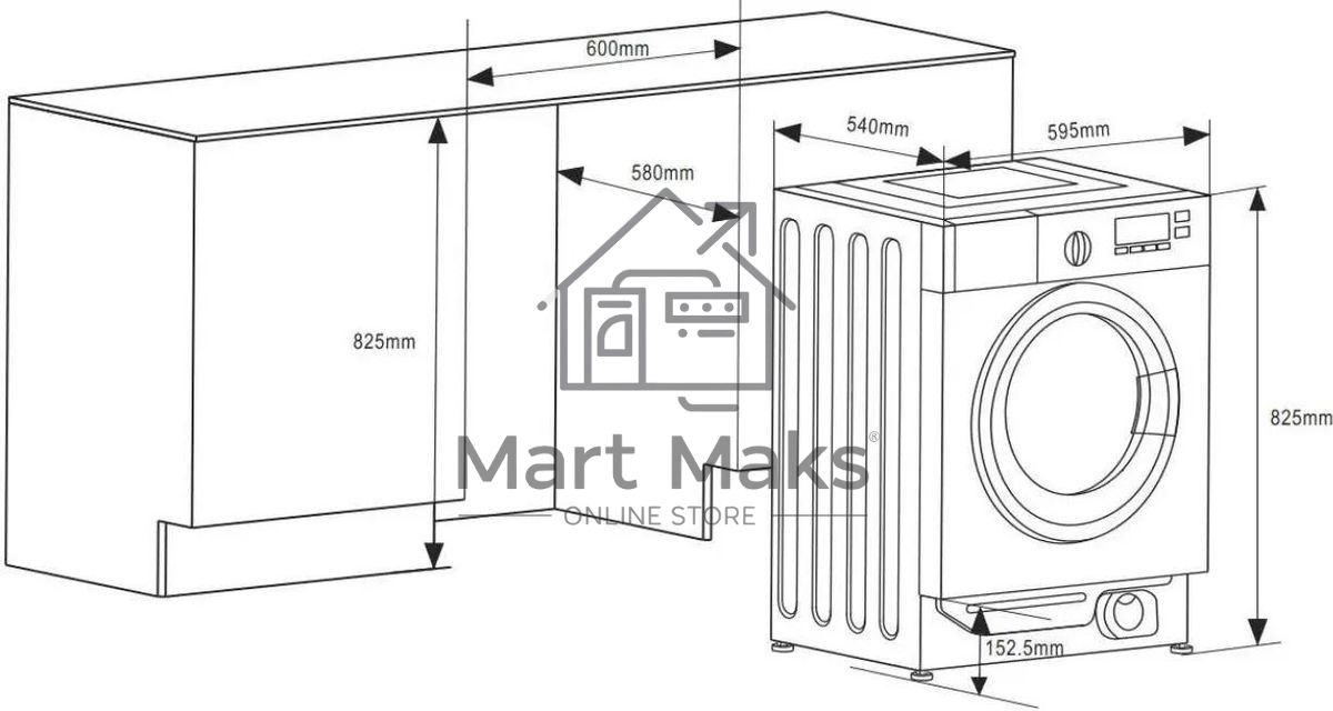 Встраиваемая стиральная машина Maunfeld MBWM1486S с сушкой
