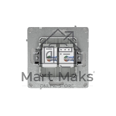 Компьютерная розетка RJ-45 без шторки, кат.5е двойная, KANT, белая магнолия