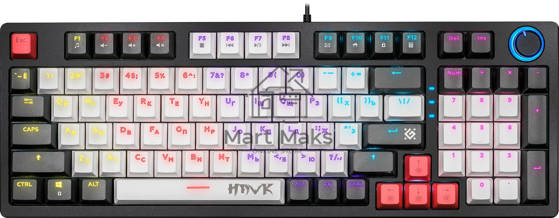 Клавиатура Defender Hawk GK-418 проводная, USB, черный/белый