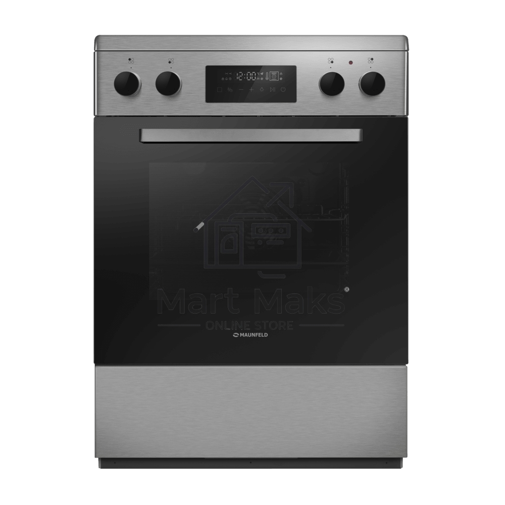 Плита электрическая Maunfeld MEC611CS09TD серебристый, конфорок 4 шт, духовка 59 л, 60 см x 85 см x 60 см