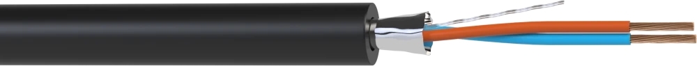 Кабель балансный микрофонный 300 м, 24 AWG, FRNC/LSZH, 0.2 мм2, диаметр 3.7мм, экран, медь 25 x 0.1 мм, черный, бухта