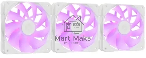 Вентилятор для корпуса ID-COOLING TF-12025-PRO-ARGB TRIO WHITE (3 pcs, 120мм, 1800rpm, 35.2 дБ, PWM 4-pin, ARGB, белый) (TF-12025-PRO-ARGB TRIO WHITE)