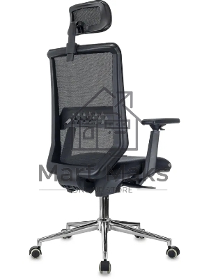 Кресло эргономичное Бюрократ MC-612N-H черный TW SQU BL сетка/ткань с подголов. крестов. металл хром
