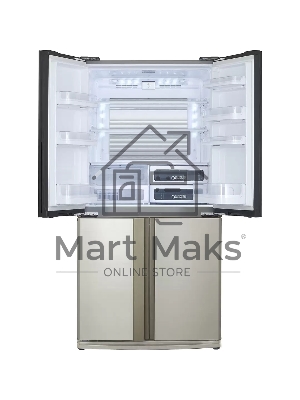 Холодильник Sharp SJ-EX93PBE бежевый трехкамерный 345/211 л морозилка снизу Side by Side