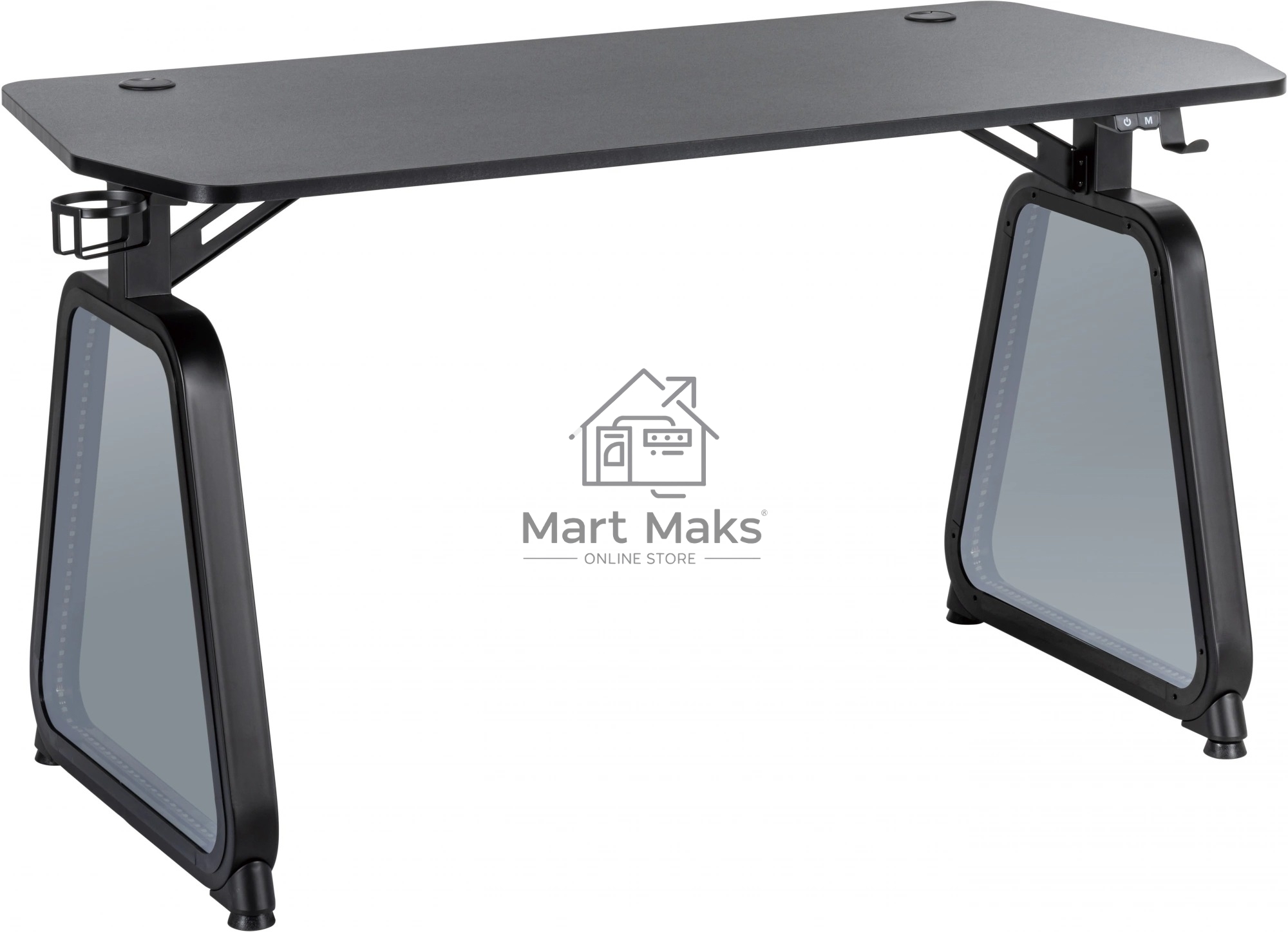 Стол игровой Cactus CS-GMD-BK-RGB столешница МДФ, черный каркас черный 136x60x75см