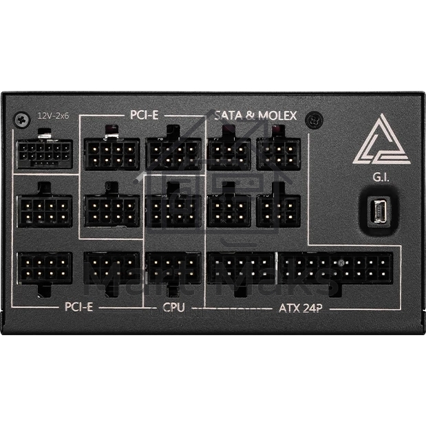 Блок питания MSI MEG Ai1300P (306-7ZP4A11-CE0), 1300Вт, 80 PLUS Platinum, 120мм, модульный, черный / золотой