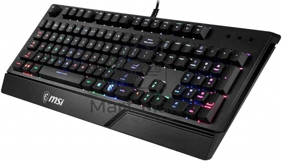 Клавиатура MSI VIGOR GK20 RU черный USB Multimedia for gamer LED (подставка для запястий)
