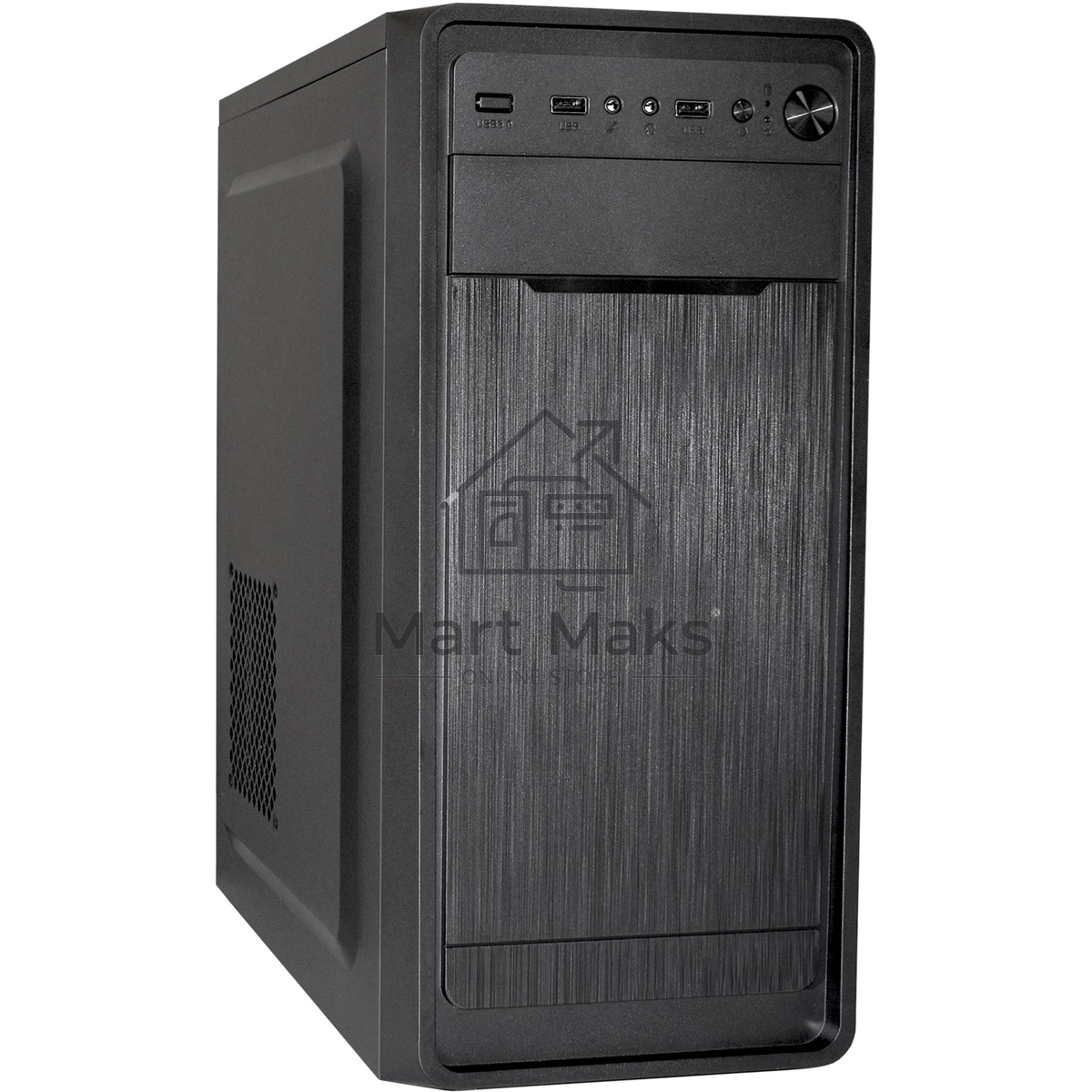 Компьютерный корпус Miditower ExeGate XP-332-UNS500 (ATX, БП UNS500 с вент. 12см, 2*USB, аудио, черный)