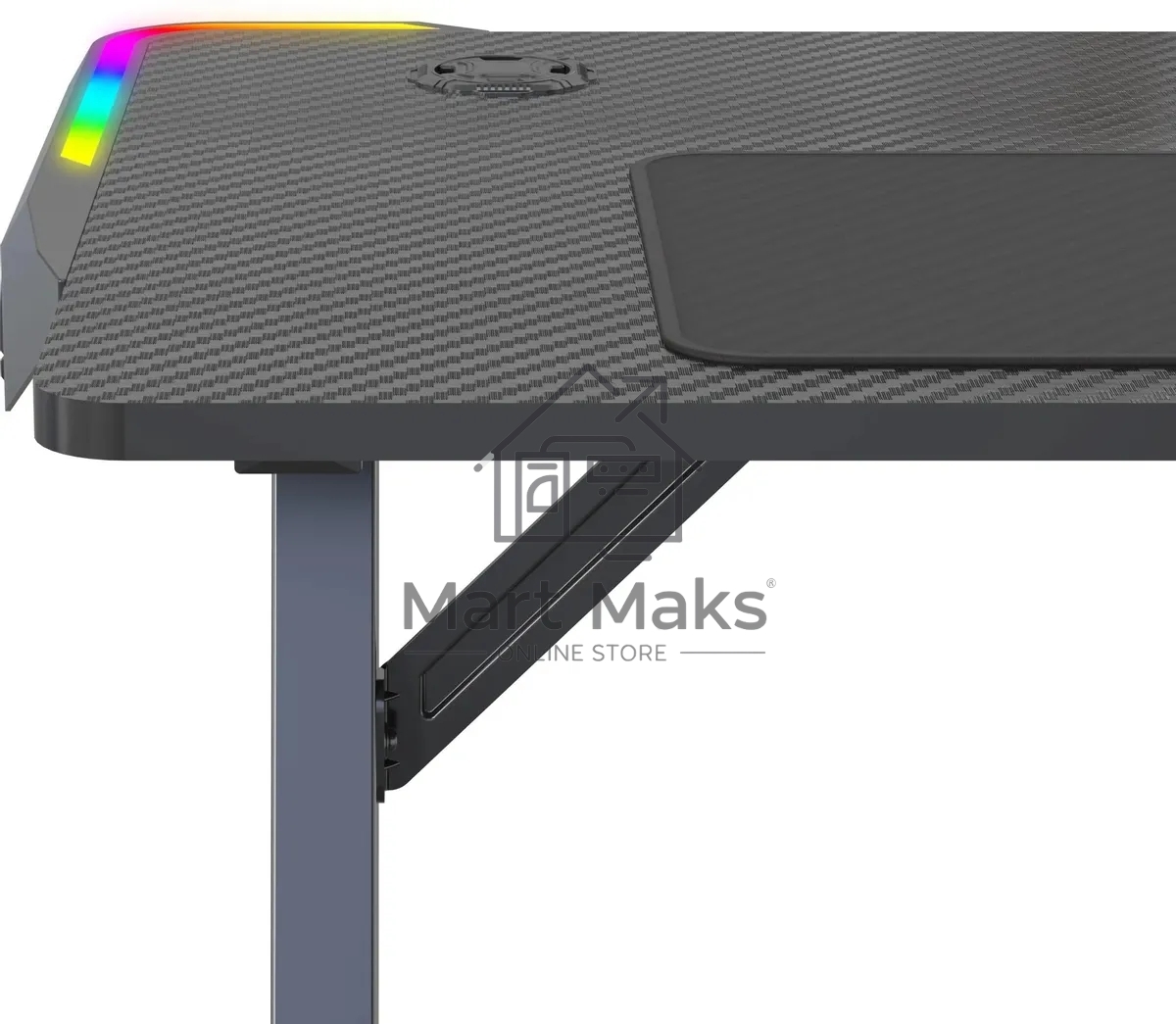 Стол игровой Cactus CS-GTZ-BK-RGB столешница ДСП, черный каркас черный