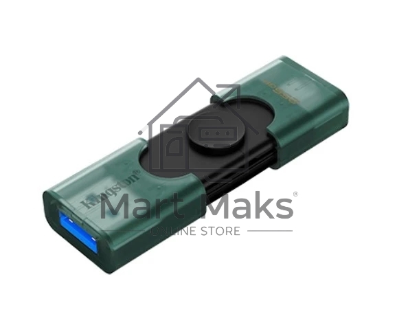 Флешка USB Kingston DataTraveler Duo (DTDEG2/256Gb), 256Gb, USB3.2/Type-C, R/W 150/60, зеленая