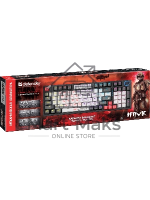 Клавиатура проводная Defender Hawk GK-418, USB, черный/белый