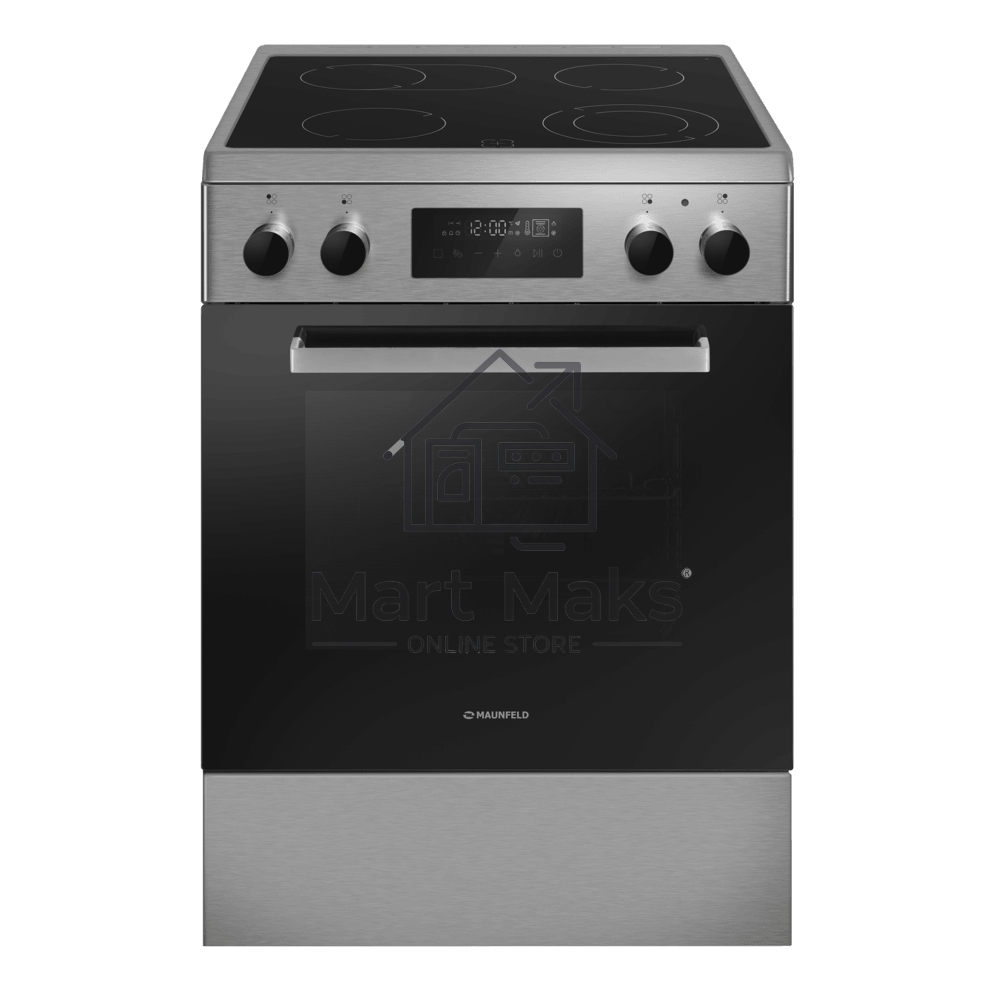 Плита электрическая Maunfeld MEC611CS09TD серебристый, конфорок 4 шт, духовка 59 л, 60 см x 85 см x 60 см