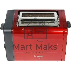 Тостер Bosch TAT4P424 красный/черный, 970 Вт, 2 слота