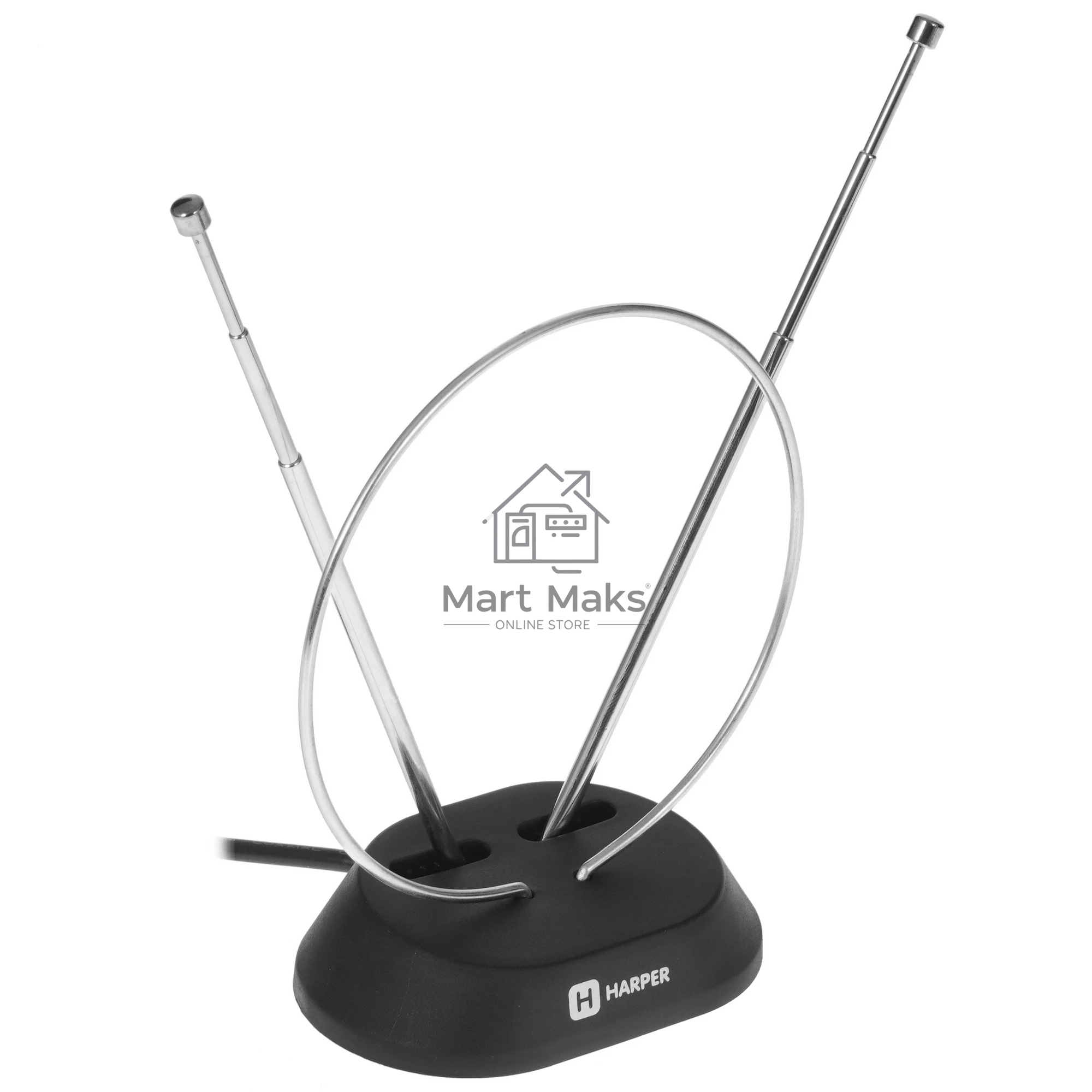 Телевизионная антенна Harper ADVB-2111 (комнатная, пассивная;DVB-T2; VHF / UHF (174–230 MHz, 470-862 MHz); 20 dB; 75; 3dB; 1 м)