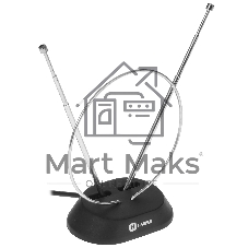 Телевизионная антенна Harper ADVB-2111 (комнатная, пассивная;DVB-T2; VHF/UHF (174–230 MHz, 470-862 MHz); 20 dB; 75; 3dB; 1 м)