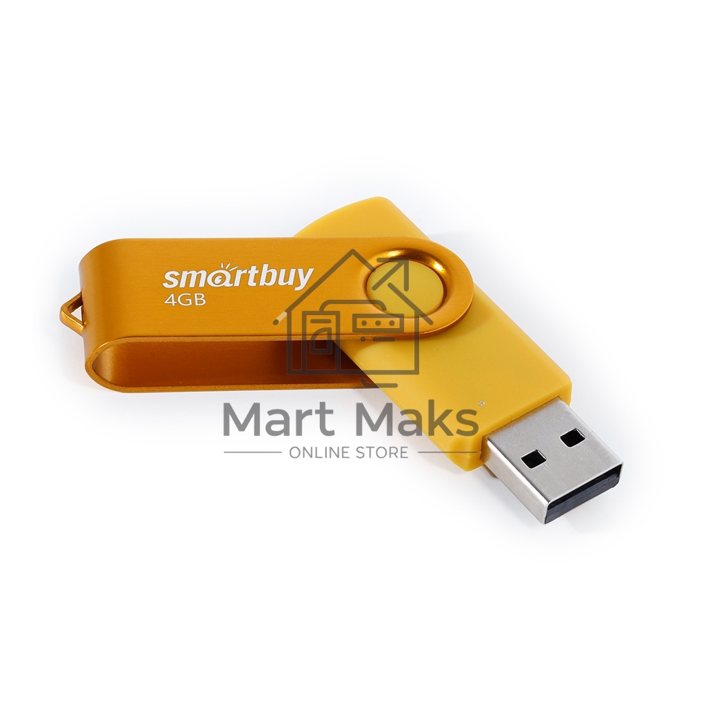 Флешка USB R/W SmartBuy R/W Twist Yellow (SB004GB2TWY), 4Gb, USB 2.0, R/W 10/7, желтый