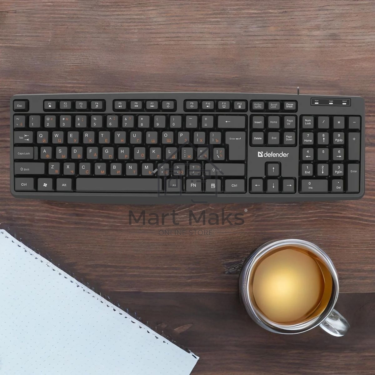 Клавиатура проводная Defender Concept HB-164, USB, черный