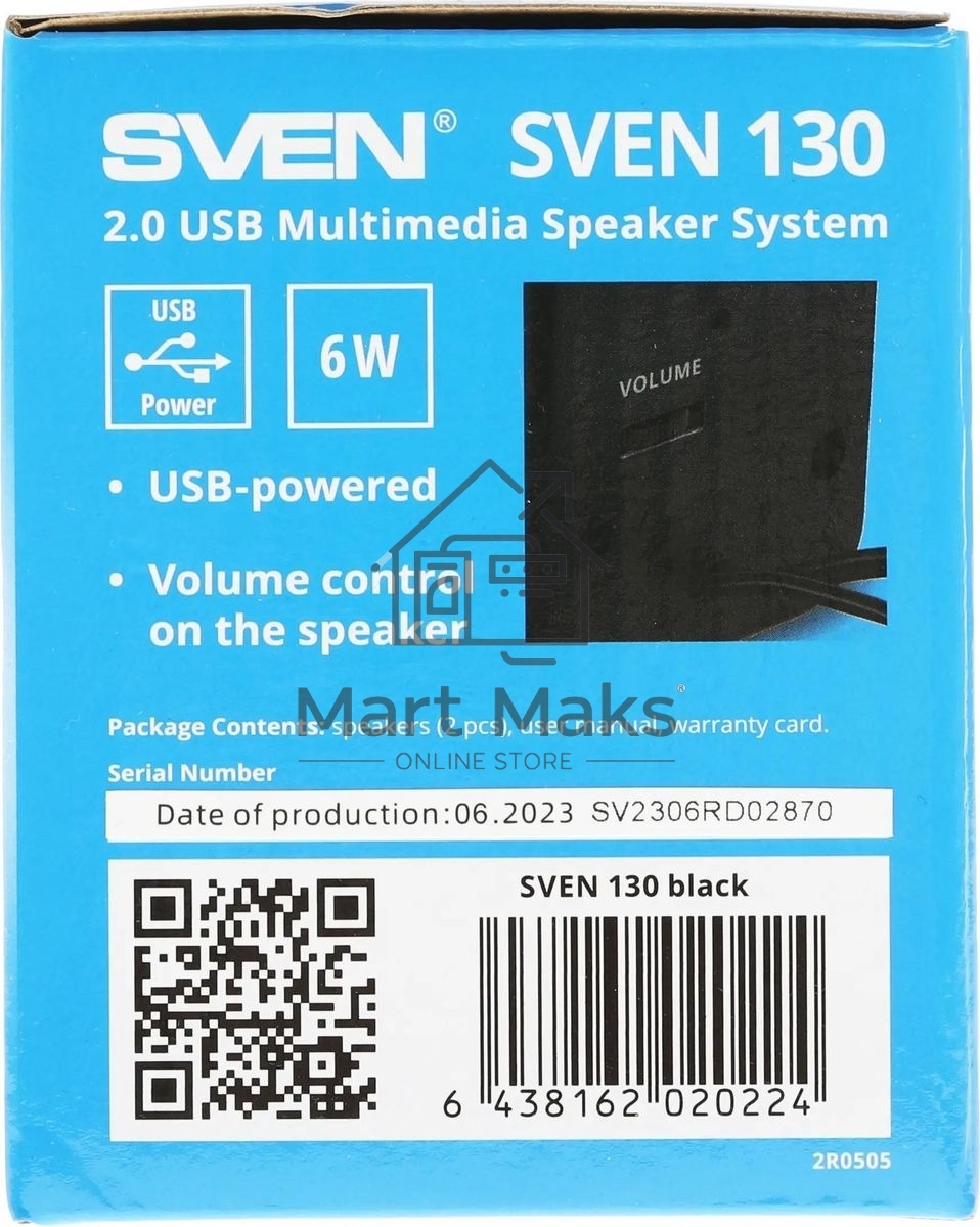 Акустическая система SVEN 130, черный (6 Вт, питание USB)