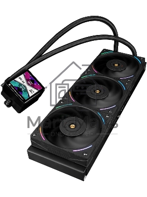 Система жидкостного охлаждения Thermalright Frozen Vision 360 V2 (360мм, LED, Black, ARGB/Fans: 3x120мм, 69CFM, 27dBA, 2150RPM/Pump height 60мм, 23dBA, 3000RPM, Rad thickness 27мм/S: 1700, 1200, 1851, 115X, 2011, 2066, AM5, AM4)