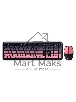 Комплект клавиатура+мышь Smartbuy 666395AG беспроводной, USB, 1000 DPI, чёрно-розовый