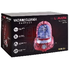 Пылесос Willmark VC-2067CY красный, 400/2000 Вт, уборка сухая, пылесборник контейнер 2 л
