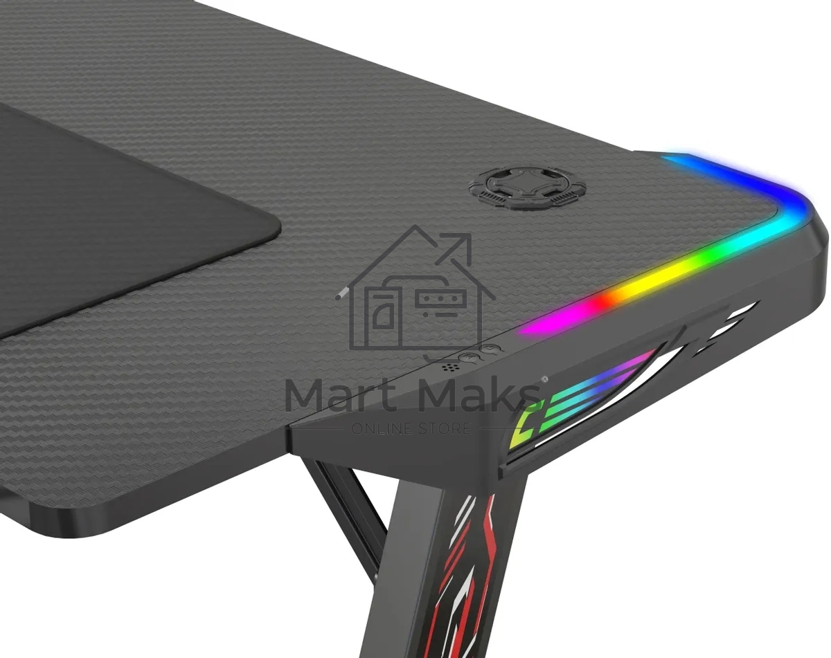 Стол игровой Cactus CS-GTZ-BK-RGB столешница ДСП, черный каркас черный