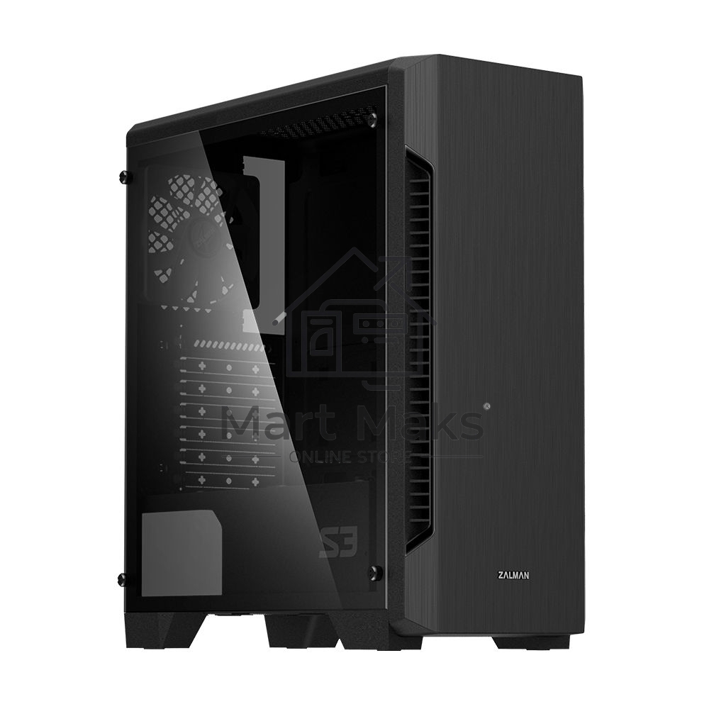 Компьютерный корпус MidiTower Zalman S3 TEMPERED GLASS WINDOW black