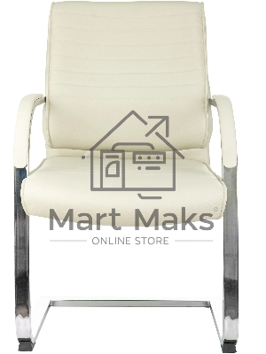 Кресло офисное Бюрократ T-8010-LOW-V/IVORY слоновая кость, искусственная кожа, на полозьях