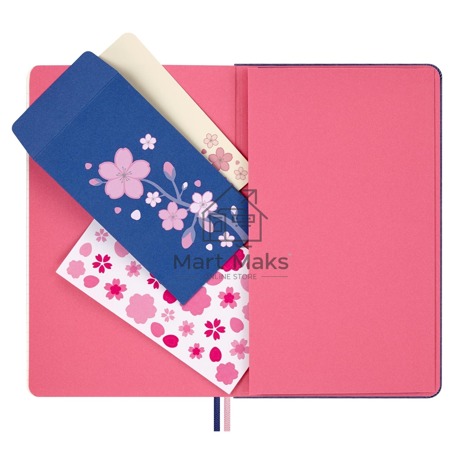 Блокнот Moleskine LIMITED EDITION SAKURA LESU08QP060BOX Large 130х210мм, обложка текстиль, 176 страниц, линейка, твердая обложка, подарочная коробка, синий, 2025