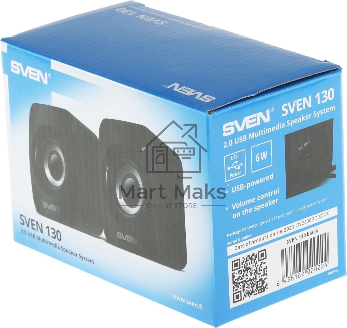 Акустическая система SVEN 130, черный (6 Вт, питание USB)