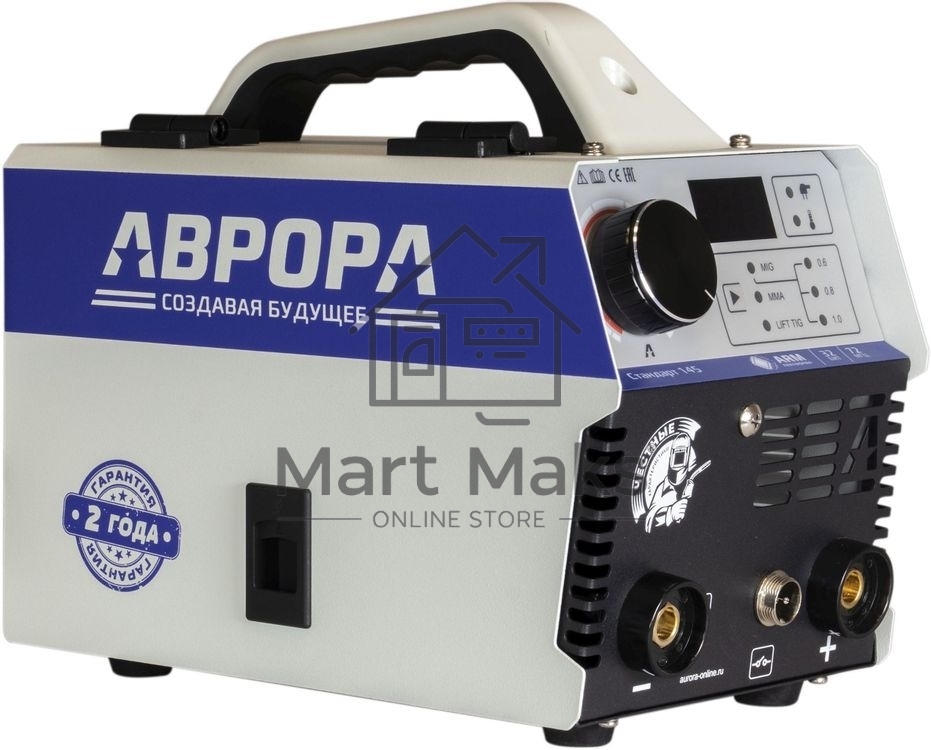Сварочный полуавтомат Аврора Стандарт 145 инвертор FLUX, MMA, TIG-Lift, MIG 2.4кВт