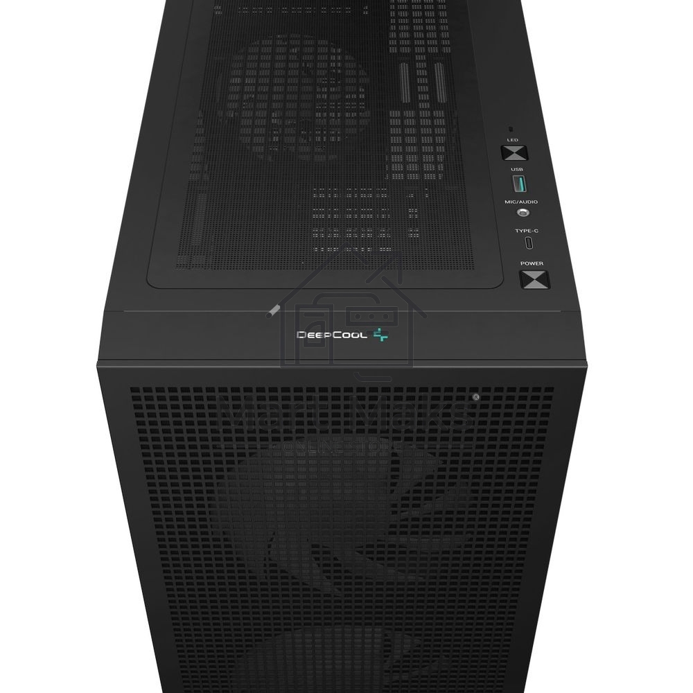 Компьютерный корпус Deepcool CH360 без БП, боковое окно (закаленное стекло), 2x140мм ARGB LED вентилятор спереди и 1x120мм ARGB LED вентилятор сзади, черный, mATX