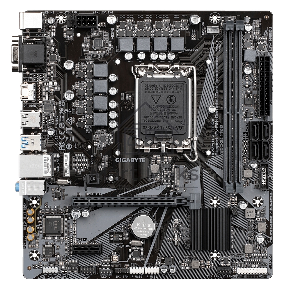 Материнская плата Gigabyte H610M H V2, LGA 1700, Intel H610, 2xDDR5, 4xSATA, 1xM.2, 1xPCIe 4.0 x16, 1xPCIe x1, 1xHDMI, 1xVGA, 1x 1Gb LAN, 2xUSB-A 3.2 Gen 1, 4xUSB-A 2.0, 3x 3.5 мм, 7.1, mATX