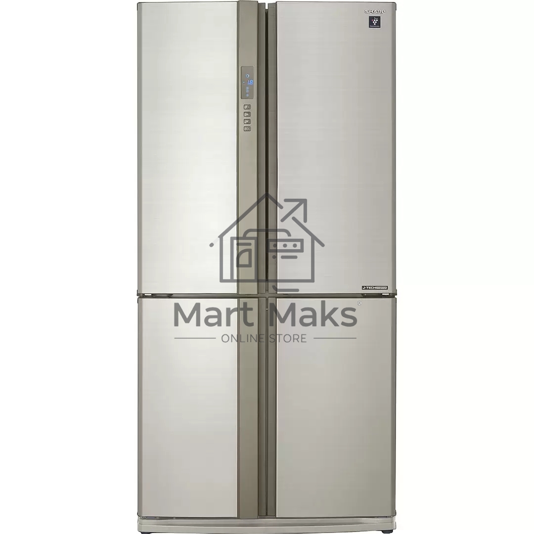 Холодильник Sharp SJ-EX93PBE бежевый трёхкамерный 345/211 л морозилка снизу Side by Side
