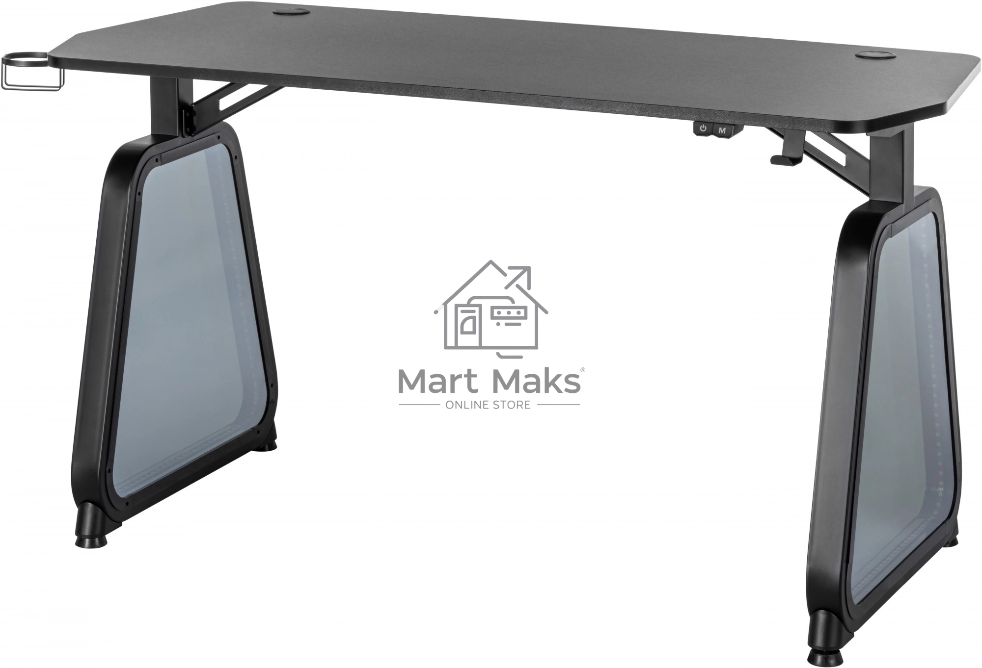 Стол игровой Cactus CS-GMD-BK-RGB столешница МДФ, черный каркас черный 136x60x75см