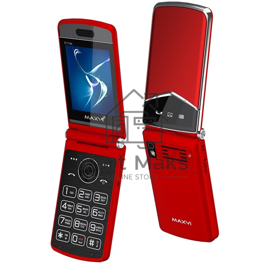 Мобильный телефон Maxvi E11ds красный/серебристый