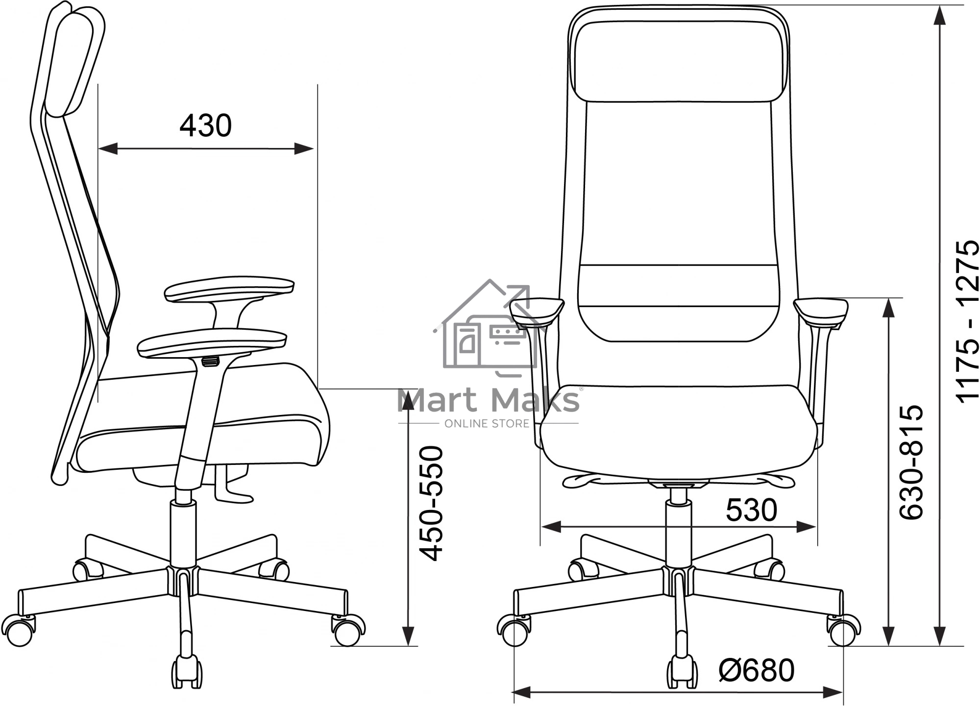 Кресло руководителя Бюрократ T-995 черный TW-01, сетка/ткань, крестов. металл черный