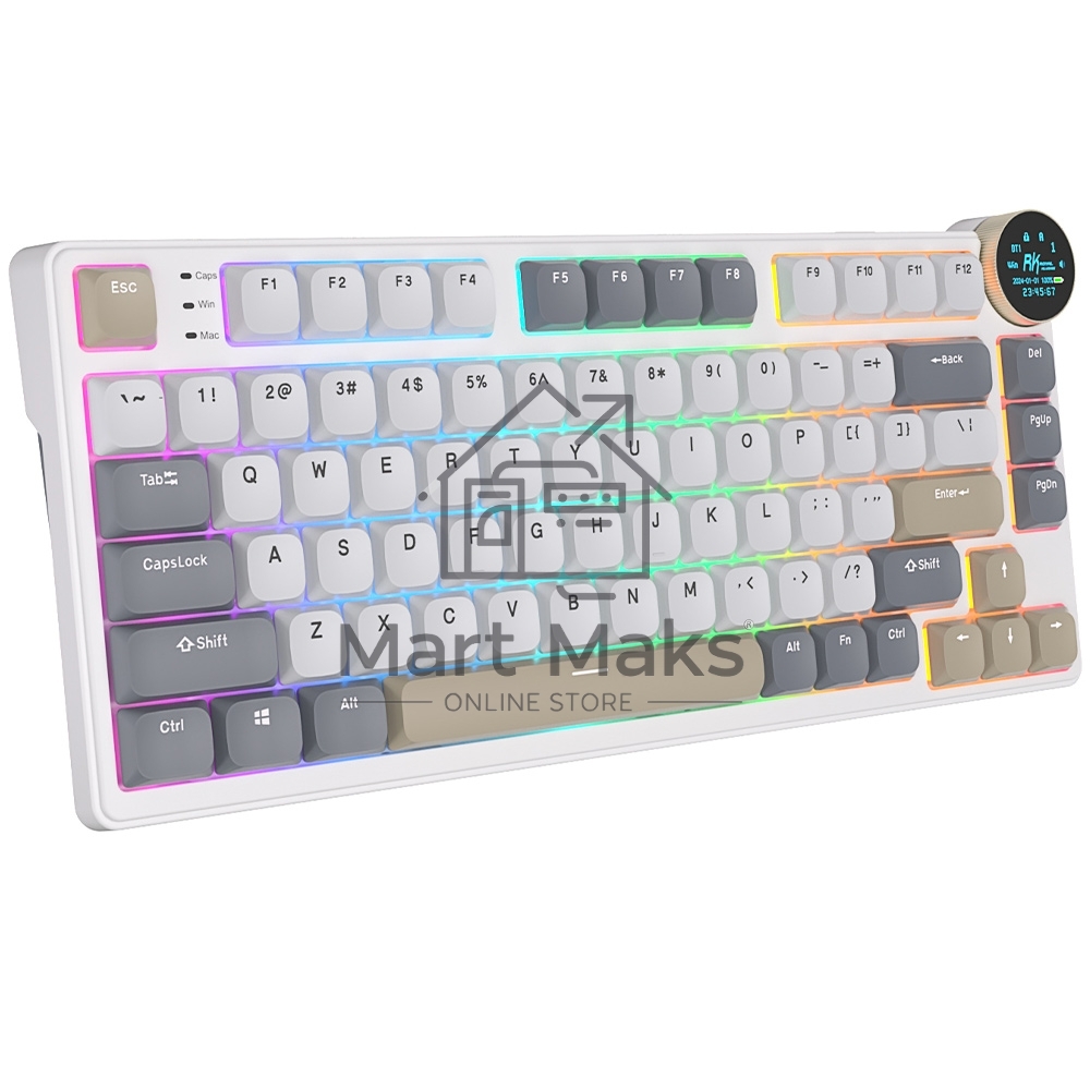 Клавиатура Royal Kludge RK N80 Pearly Dawn USB/2.4 GHz/Bluetоoth, RGB, Hot Swap, Red switch