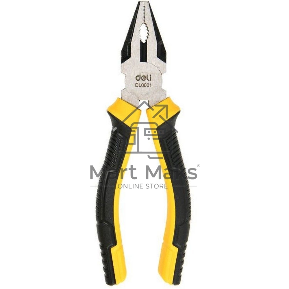 Комбинированные плоскогубцы Deli DL0001 160мм, двухкомпонентная прорезиненная рукоять