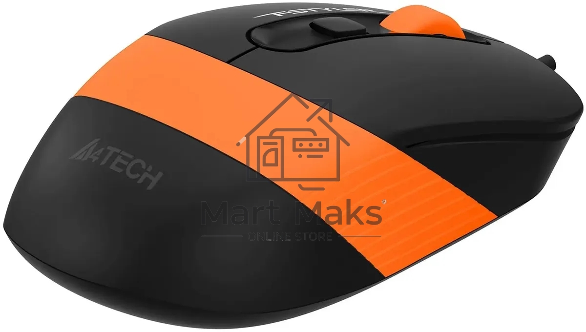 Мышь проводная A4Tech Fstyler FM10S черный/оранжевый, 1600 dpi, USB, кнопки - 4