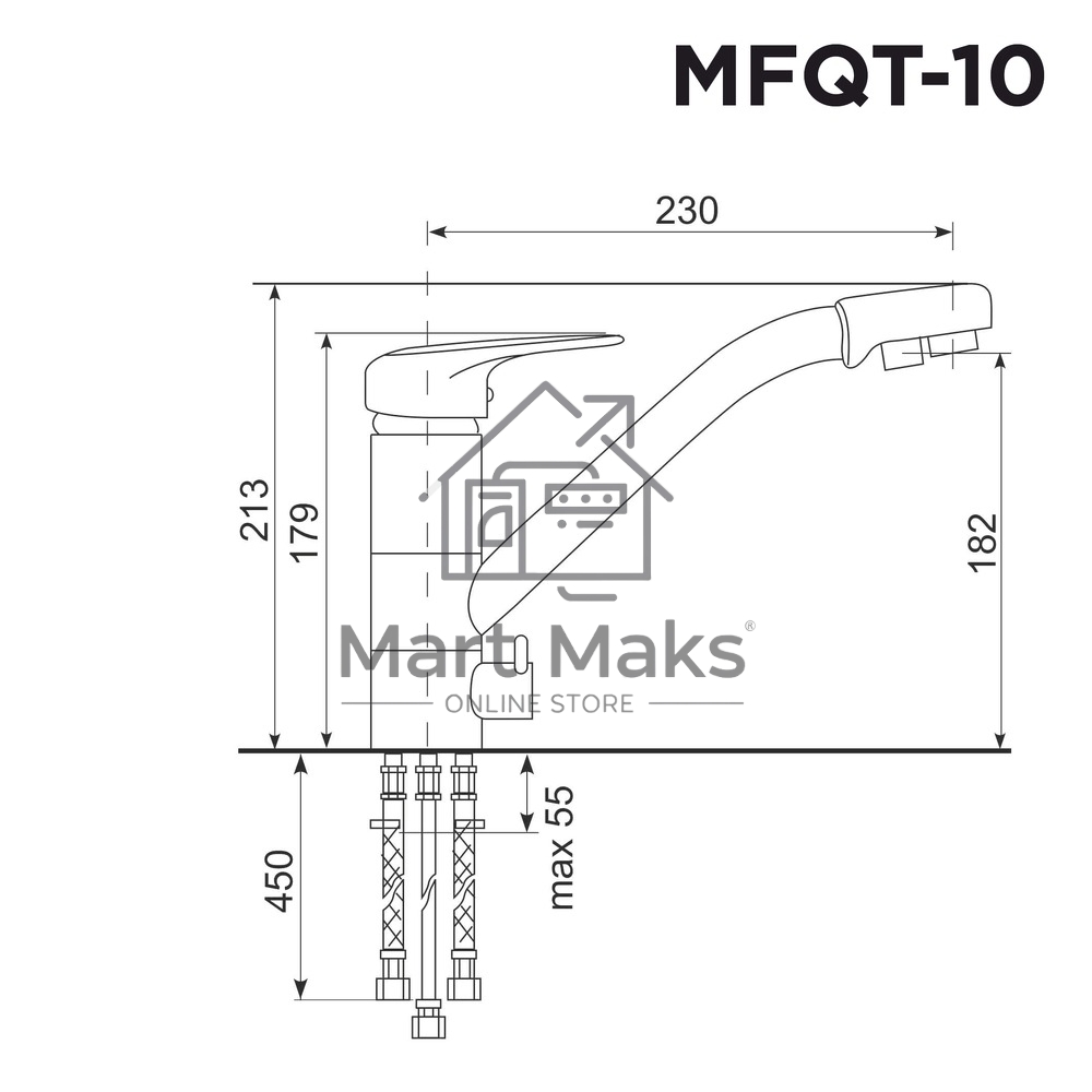 Кухонный смеситель Maunfeld MFQT-10LBG светло-бежевый