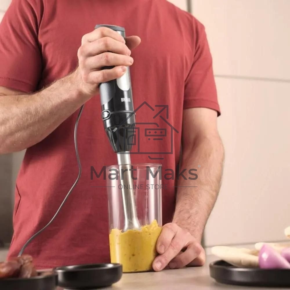 Блендер Braun MQ55001MBK, погружной, черный/серебристый