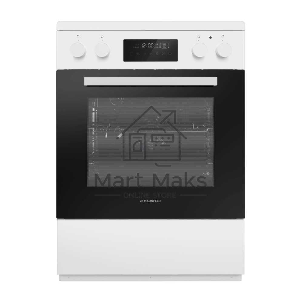 Плита электрическая Maunfeld MEC611CW09TD белый, конфорок 4 шт, духовка 59 л, 60 см x 85 см x 63 см