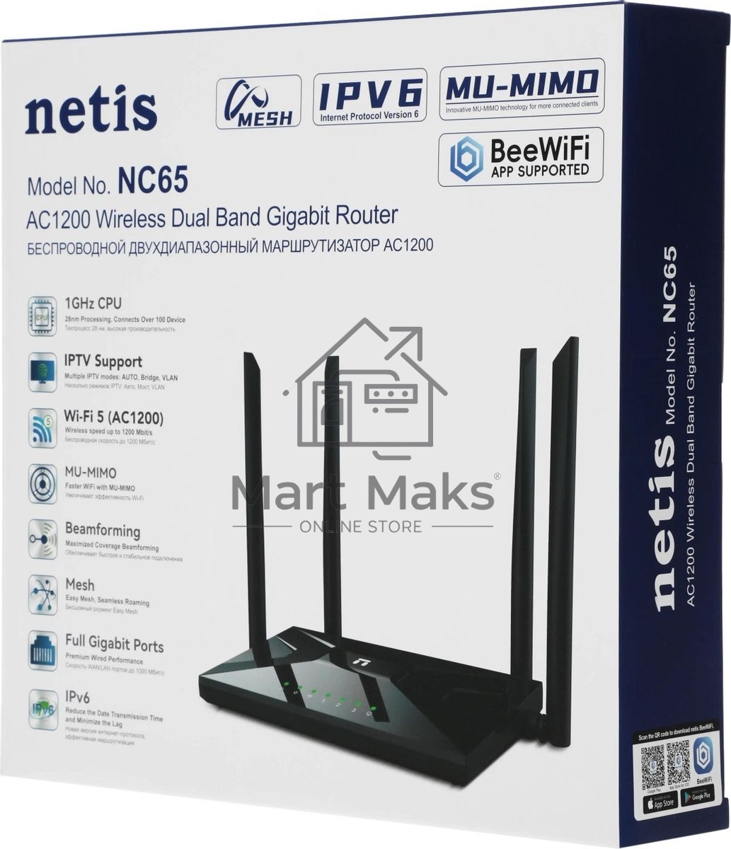 Беспроводной роутер NETIS Mesh IEEE 802.3 IEEE 802.11a IEEE 802.11 b/g IEEE 802.11n IEEE 802.11ac IEEE 802.11ax Наличие USB 3.0 4x10/100/1000M DHCP Количество антенн 4 NC65