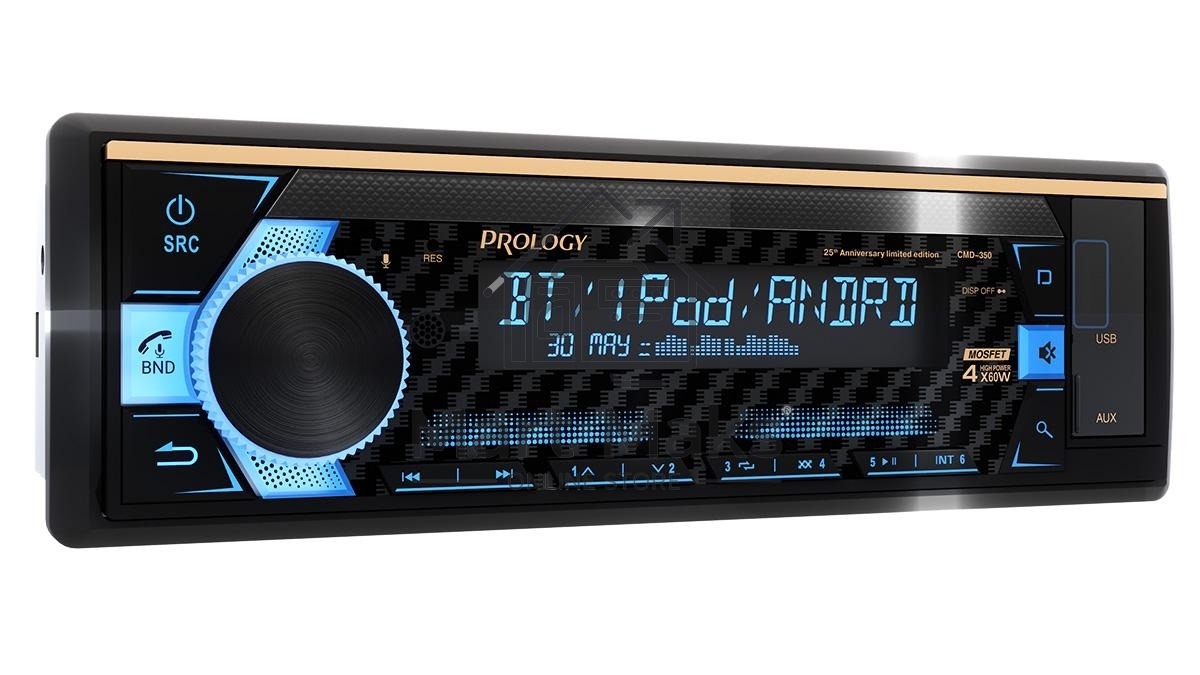 Автомагнитола Prology CMD-350, 1 DIN, Bluetooth, USB Type-A, AUX, пульт ДУ