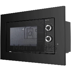 Встраиваемая микроволновая печь Hyundai HBW 2031 BG черный, 20 л, 700 Вт, переключатели - поворотный механизм